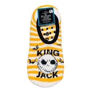 DISNEY Nightmare Before Christmas “King Jack” Skellington Slipper Socks Yellow